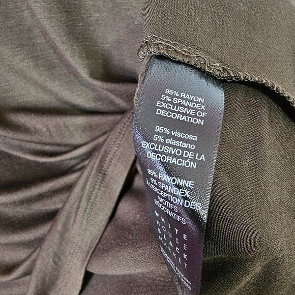 NWT WHITE HOSUE BLACK MARKET OLIVE GREEN BELL 3/4 SLEEVES BLOUSE TOP SIZE XS - Picture 9 of 11